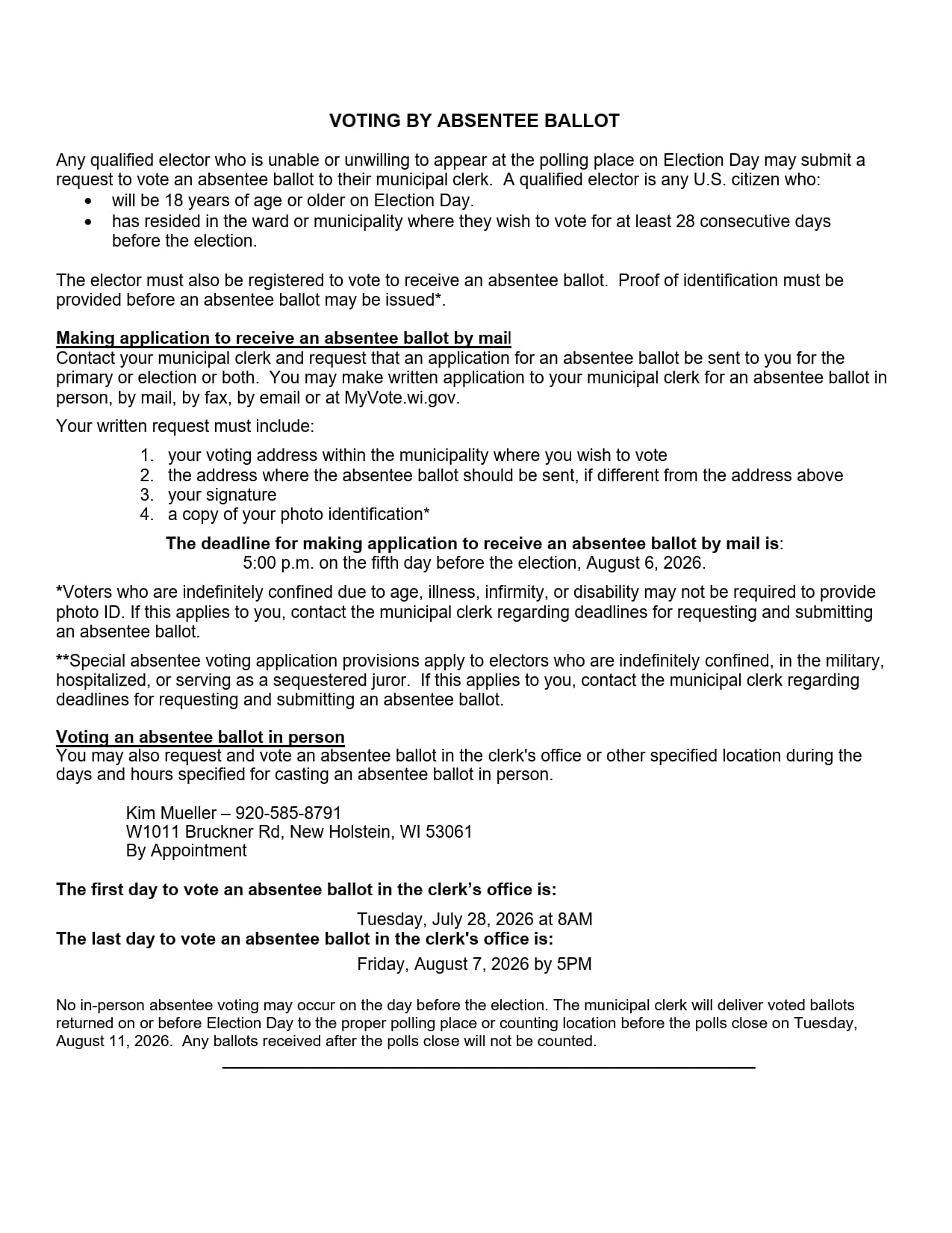 Voting by Absentee Ballot